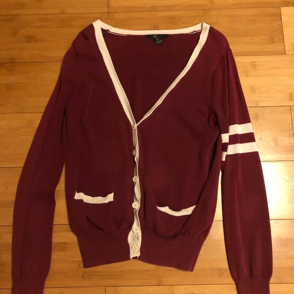 Forever 21 Maroon Cardigan